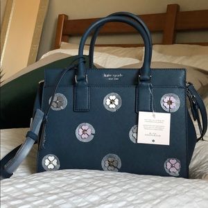 Kate Spade Flower Applique Blue Purse